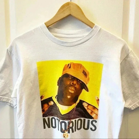 The Notorious B.I.G. Graphic Print T-Shirt White Yellow Size Medium - Picture 5 of 15